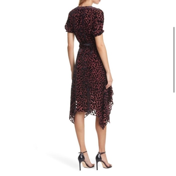 DIANE VON FURSTENBERG KATHERINE WRAP Merlot Animal Leopard print - Picture 2 of 12